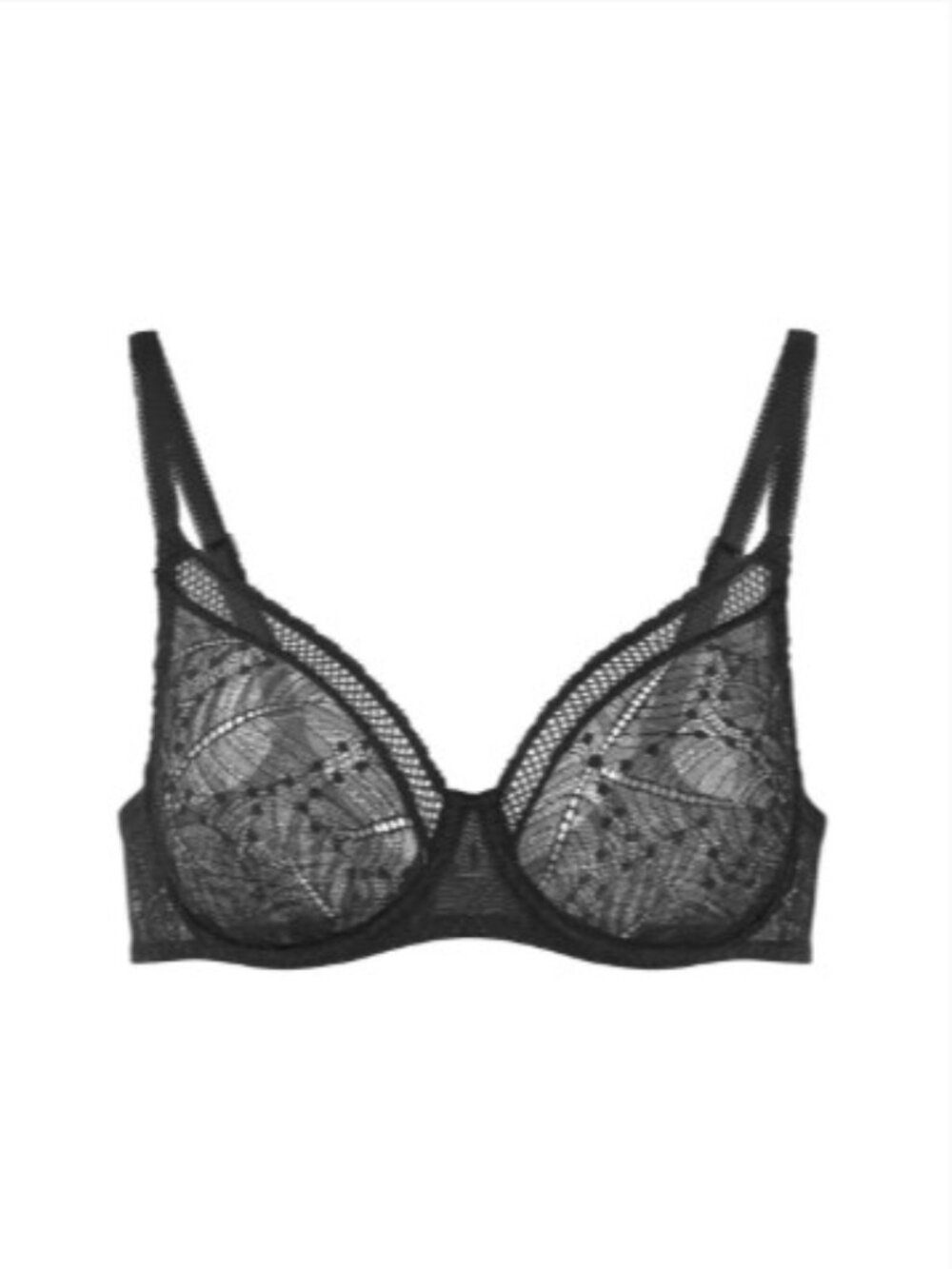 NWT Simone Perele Comete Dark Green Lace Bra Size 32D